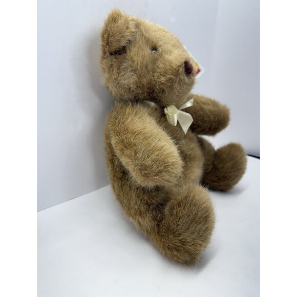 Vintage 1990 Dakin Muffin Bear 11" Model #89-1240 Plush Brown With Bow And Tag - Picture 2 of 13